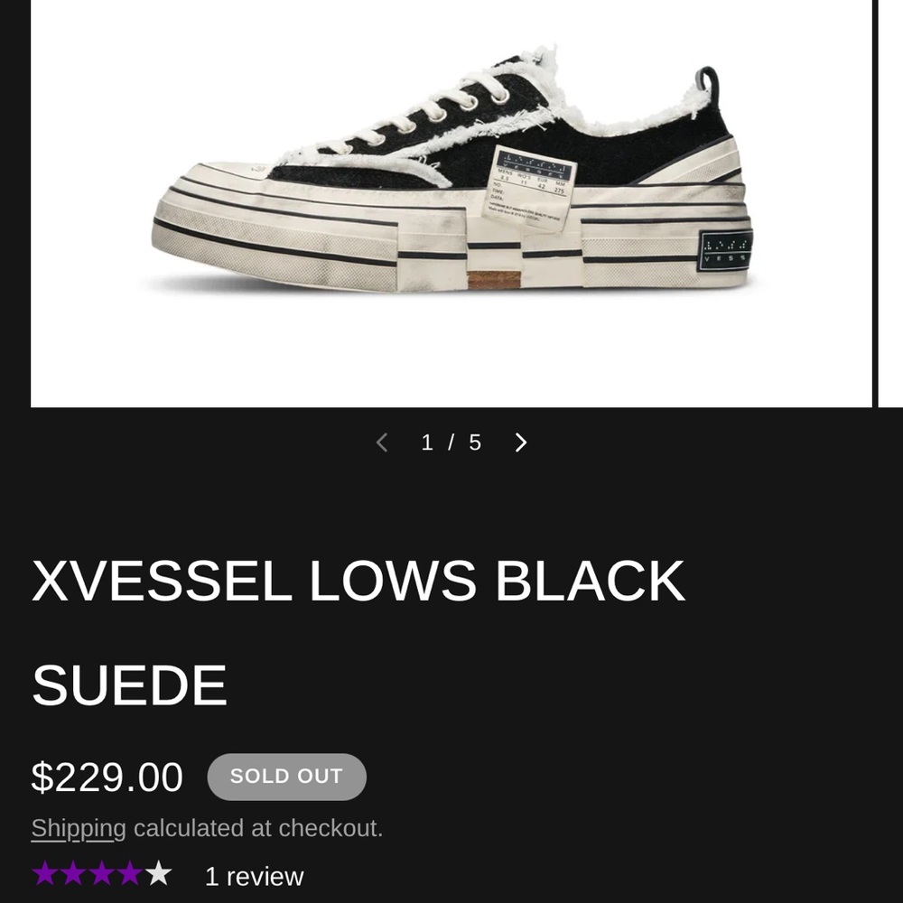 Unisex XVessel lows black suede sneakers